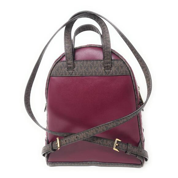 Michael Kors Rhea Zip Medium Backpack Handbag Purse, Dark Berry, One Size NEW - Picture 3 of 7